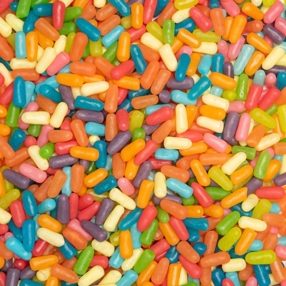 Assorted Mike and Ike Mega Mix candy in a bulk value bag, colorful fruit-flavored candies from Candy In Bulk.