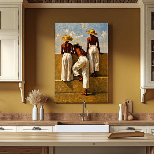 Colorful canvas wall art featuring summer-themed designs by Tailored Canvases, ideal for modern home decor.