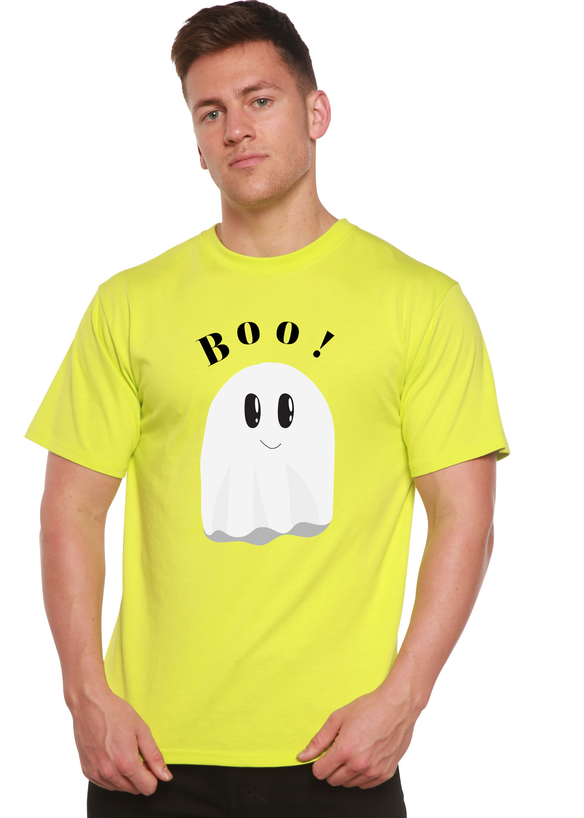 Spun Bamboo men's graphic T-shirt made of bamboo viscose and organic cotton, featuring a printed design on short sleeves.