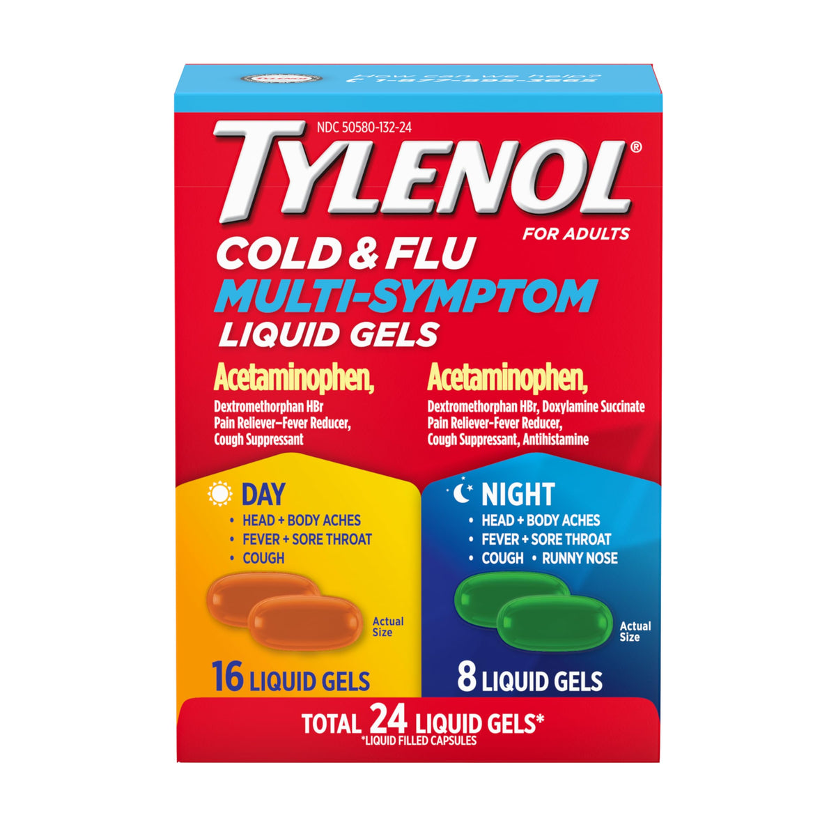 Tylenol 24ct Day/Night Cold & Flu Relief Liquid Gels