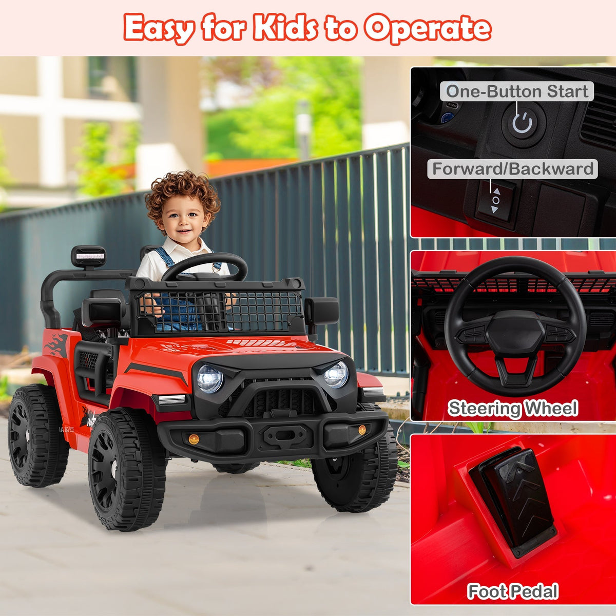 Battery-powered 12V kids ride-on truck by GBruno Store, featuring realistic design and durable construction for children’s outdoor play.