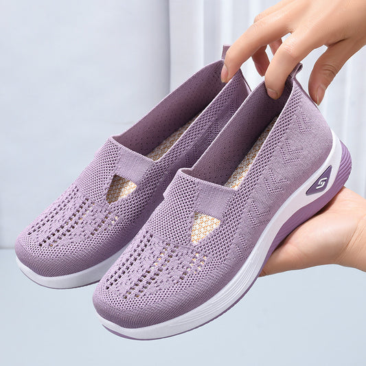 Women's lightweight breathable sports walking shoes by BACKUPMYFILESNOW.COM®, shown in a neutral color with cushioned soles.