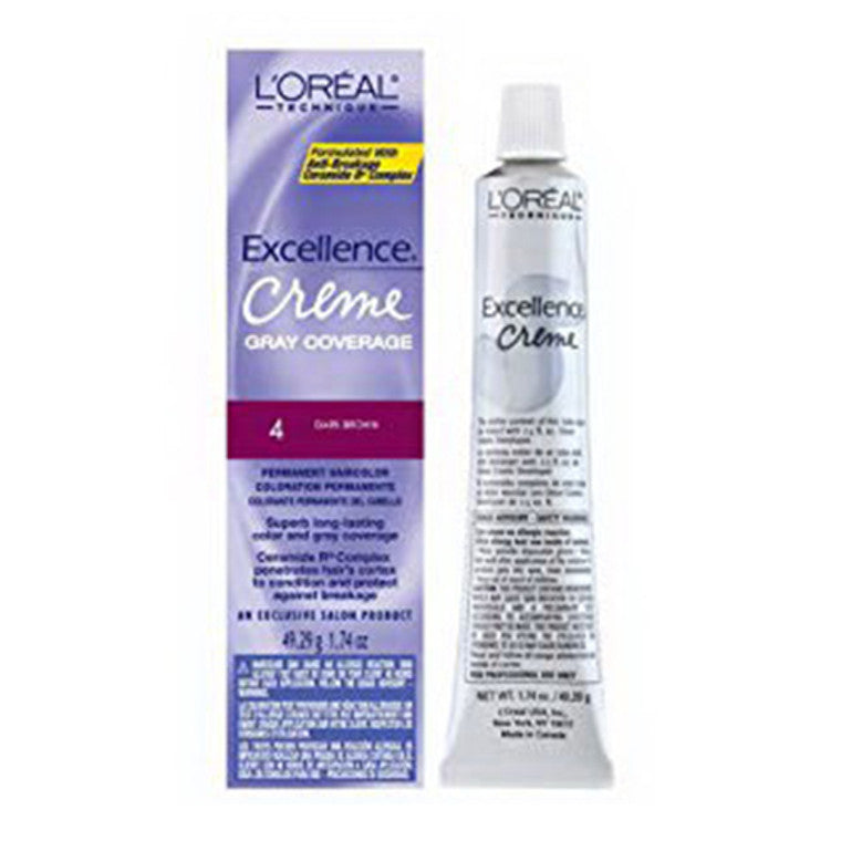 L'Oreal Excellence By Permanent Creme Hair Color 4 DARK BROWN