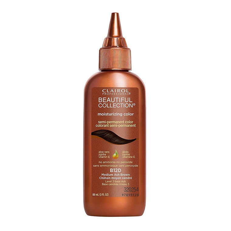 Clairol Beautiful Collection Semi-Permanent Moisturizing Color 3 Oz 12d med ash brown