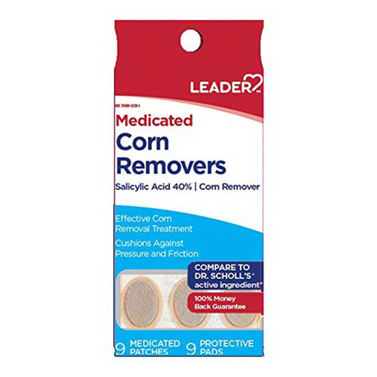 Leader(Tm)Corn Removers Medicated Patches & Protective Pads 9Ct (Compare To Dr.Scholls)