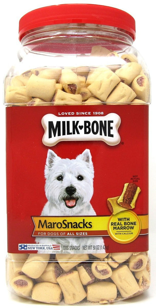 Milk-Bone Maro dog snacks in a 50 oz bag, crunchy biscuits for dogs, from BACKUPMYFILESNOW.COM®