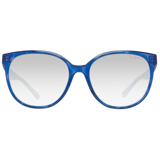 Pepe Jeans ladies' sunglasses with round frames, stylish design, and dark tinted lenses for fashionable sun protection.