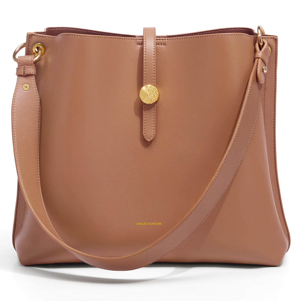 Cnoles Women Genuine Leather Designer Tote Bags Purses And Handbags For Women Fashion Ladies Top Handle Shoulder Satchel Bag Brown