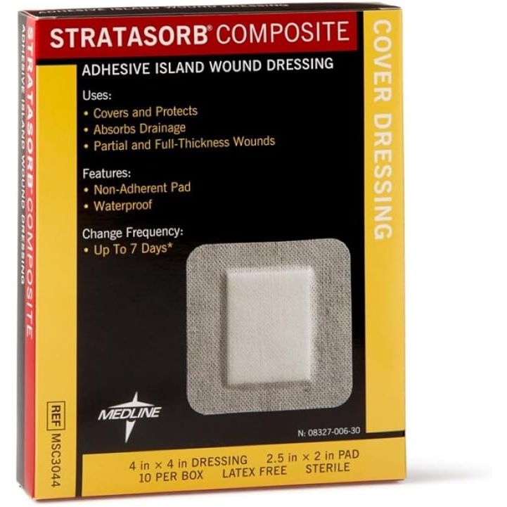 Stratasorb Composite Waterproof Island Dressing 4x4 10 Pack