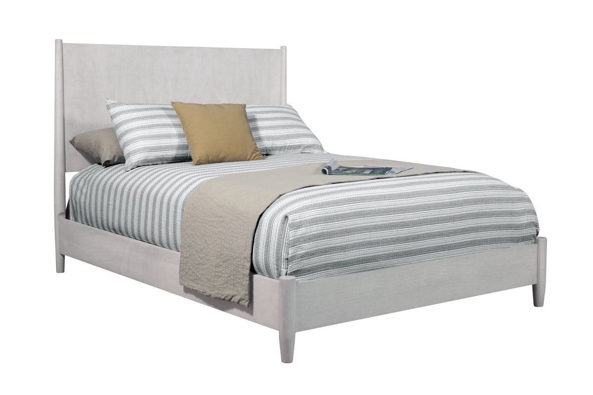 Gray solid wood king bed with a sleek design, featuring a sturdy manufactured wood frame and modern aesthetic.