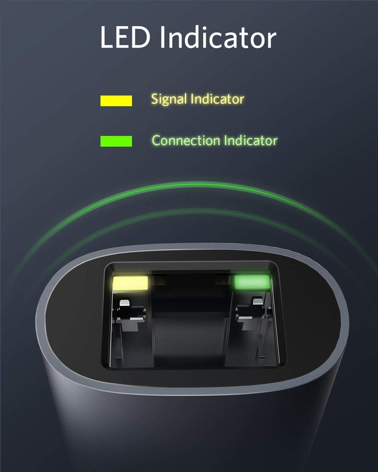 Anker PowerExpand USB-C to Gigabit Ethernet Adapter connected to a laptop for fast wired internet connection.