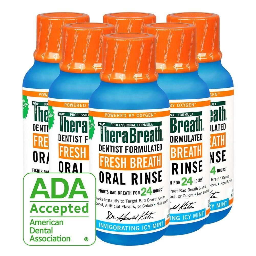 TheraBreath Oral Rinse, Fresh Invigorating Icy Mint 3 Fl Oz