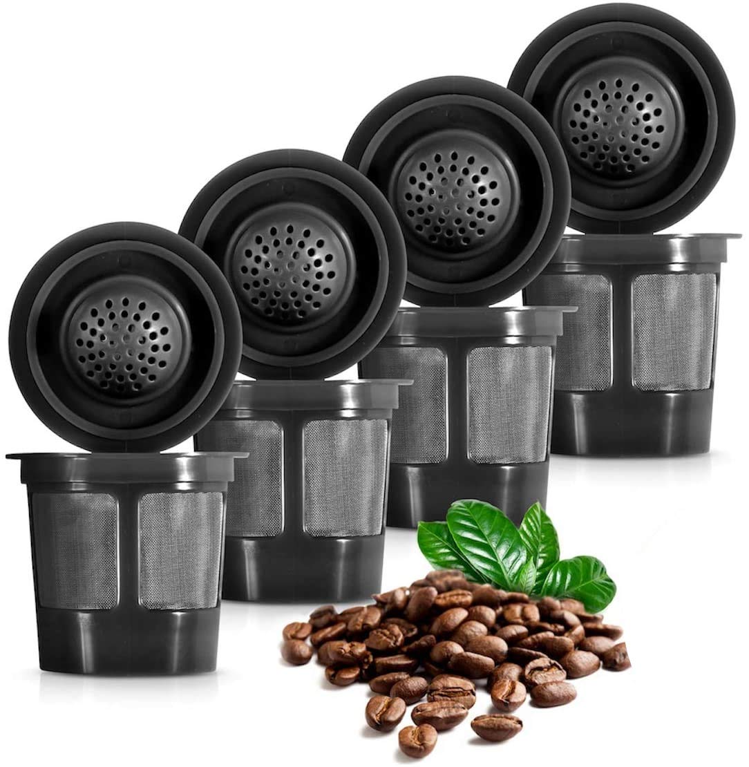 K&J 4-Pack Eco Reusable K-Cups with Freedom Clip