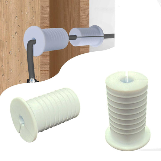 MYZHRE 2-pack Starlink cable routing kit with white silicone grommets for 1-inch wall holes, ideal for Ethernet cable installation.