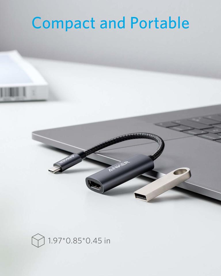 Anker 310 USB-C Adapter for charging and 4K HDMI output, compact and portable device with USB-C and HDMI ports.