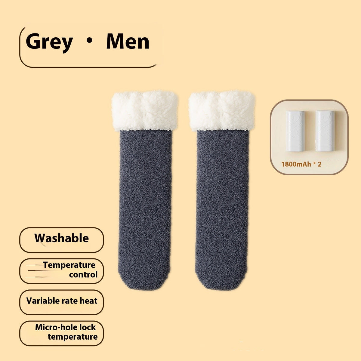Winter warm electric socks for cold-proof feet, soft insulated design by My Store