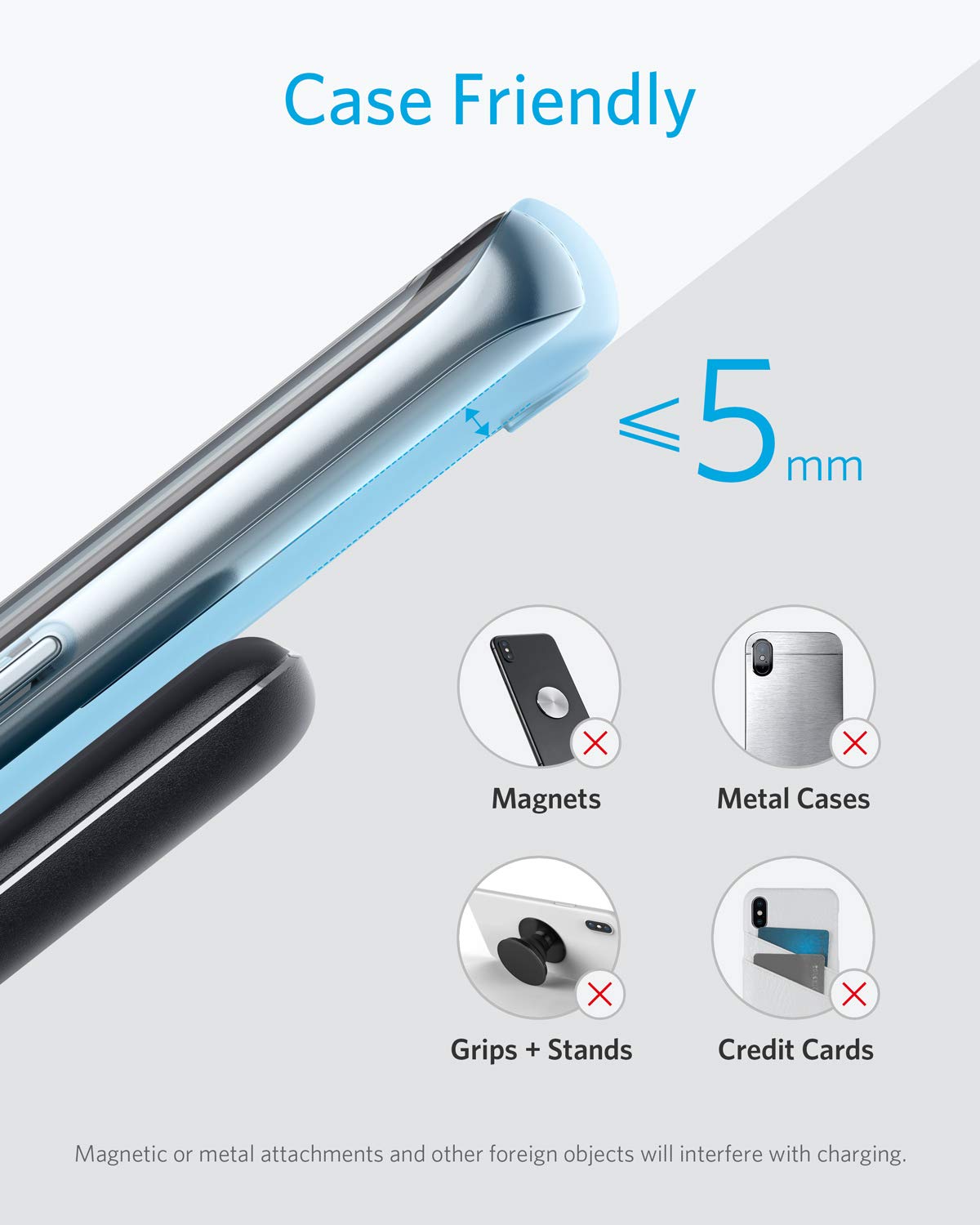 Anker 313 wireless charging stand for smartphones, featuring a sleek design and easy-to-use stand for fast wireless charging.