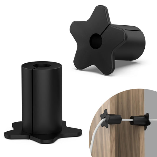 Black 5/8 inch cable feed pass-through bushings for Starlink Ethernet cables, silicone grommet accessories, 2-pack.