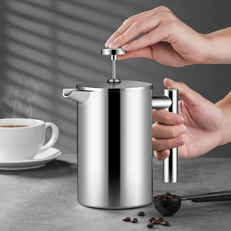 304 Stainless Steel Double-Layer French Press Coffee Pot