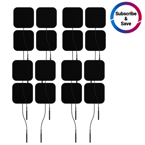 iReliev wired small pads refill kit with four adhesive gel pads for use with pain relief devices.