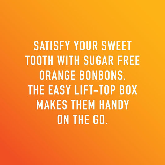 Swiss Imports orange sugarfree candy bonbons in a 1.4oz bag, colorful and individually wrapped, from Pasteur Pharmacy.