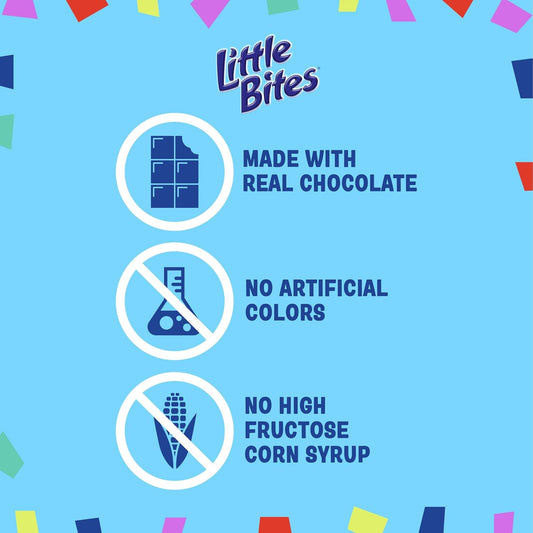 Entenmann's Little Bites Chocolatey Chip Muffins in a value pack with 20 individual 1.5 oz mini muffins featuring real chocolate chips
