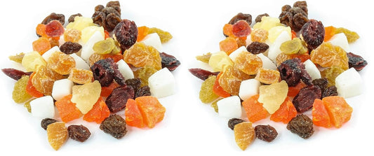 Oregon Farm Fresh Snacks dried fruit mix with cranberries, coconut, and mango in a 24 oz bag, vibrant fruits and colorful mix.
