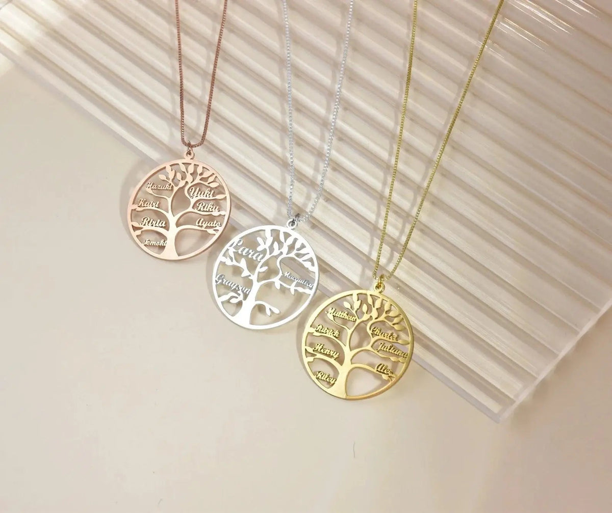 Bohemian Tree of Life Necklace by Maiden-Art featuring a detailed pendant on a delicate chain.