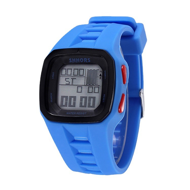 Multifunctional LED digital electronic watch with a clear digital display and modern wristband design