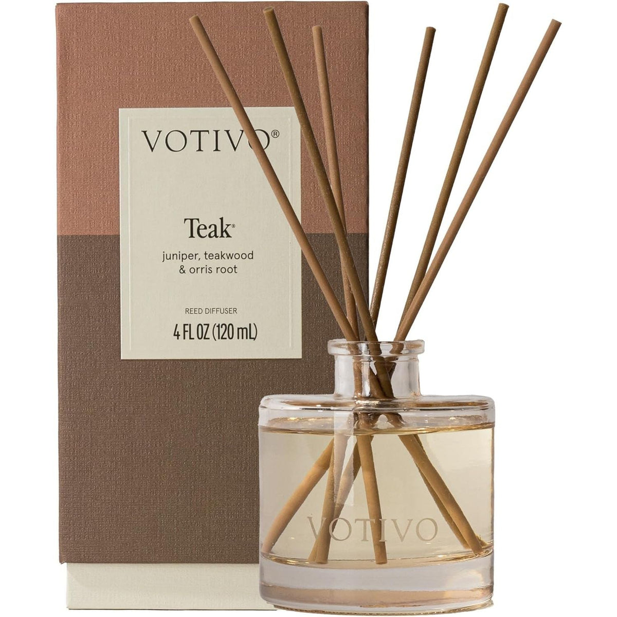 Votivo Aromatic Candle Teak from Pasteur Pharmacy, elegant candle with natural woodsy scent in a sleek container.