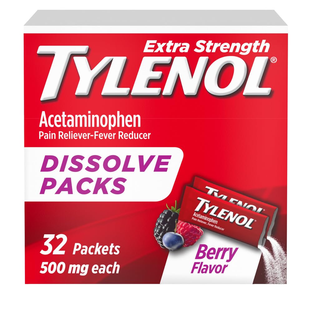 Tylenol Extra Strength 500mg Acetaminophen Quick-Dissolve Berry Packs