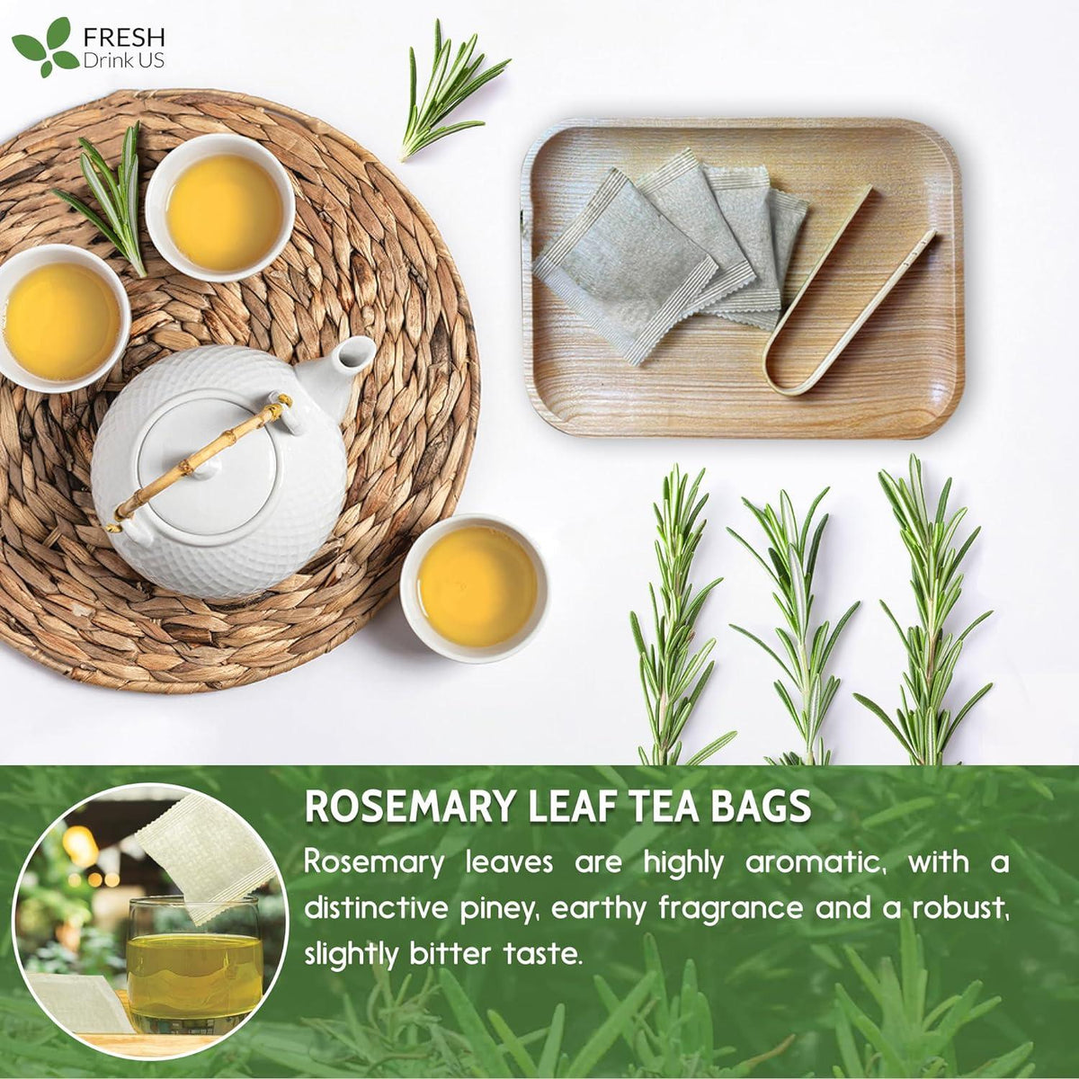 Premium Rosemary Leaves, Tea Bags, Powder