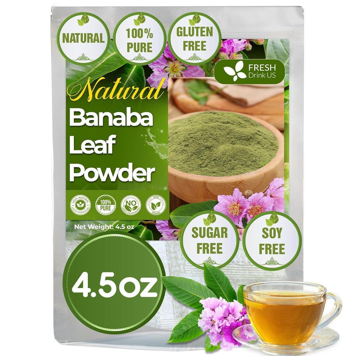 Natural Banaba Dried Leaves, Tea Bags, Powder
