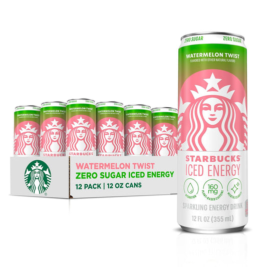 BackupMyFilesNow Starbucks iced energy drink variety pack with tropical peach, watermelon splash, and blueberry lemonade cans