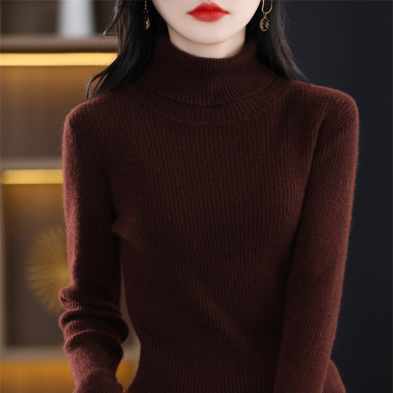 Women's fall/winter turtleneck sweater in a cozy knit design, front view