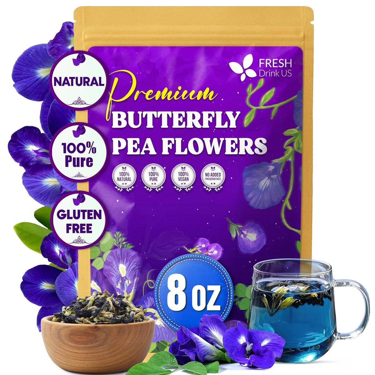 Premium Butterfly Pea Flowers Tea Bags