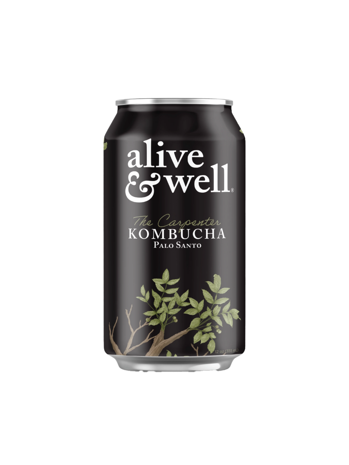 Alive & Well Kombucha Palo Santo flavor 6-pack, showing bottles with natural branding and label design on a white background.