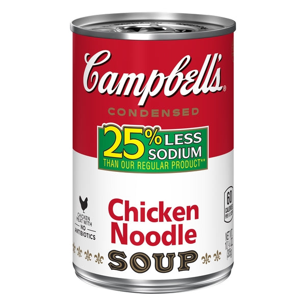 Campbell's Condensed Chicken Noodle Soup 25% Less Sodium, 10.75 Ounce