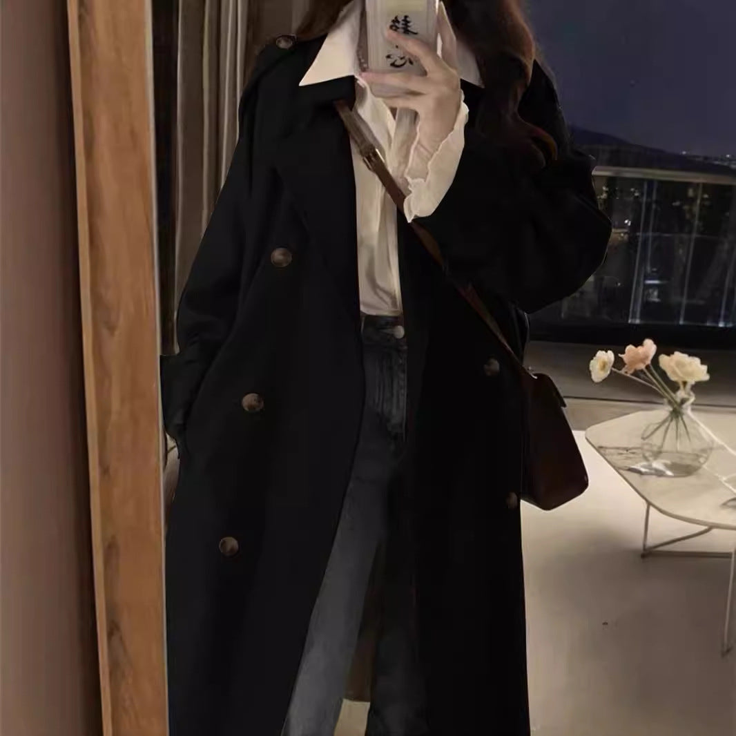 Women's British style mid-length spring and autumn trench coat in early autumn design