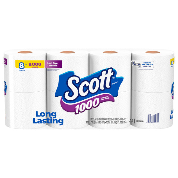 Scott Bathroom Tissue, Unscented, One Ply