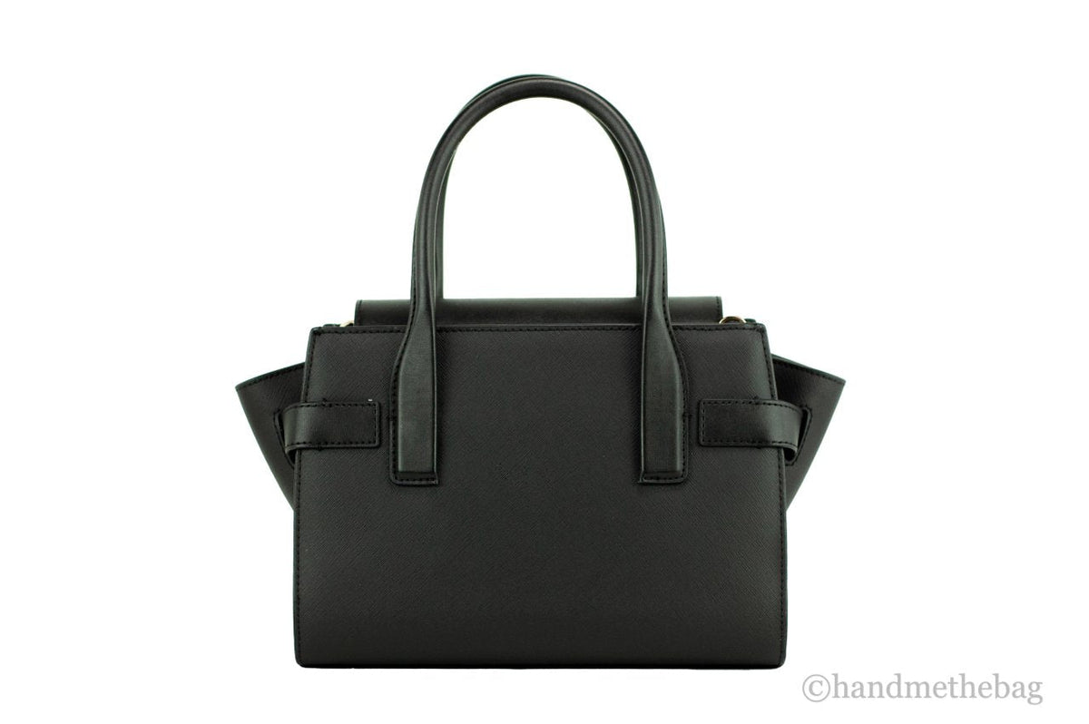 Carmen Black Leather Satchel by Michael Kors