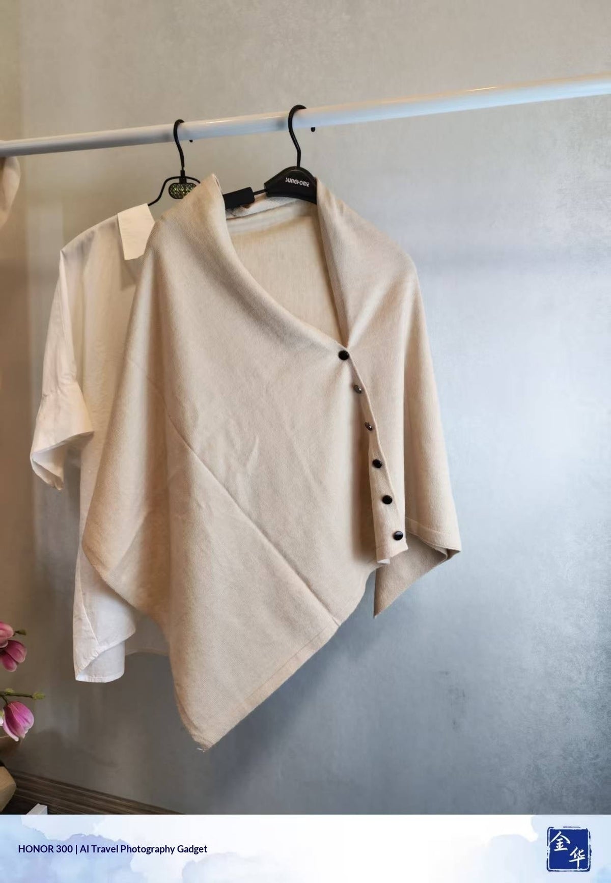 Slouchy knit vintage women's shawl with a sophisticated draped design