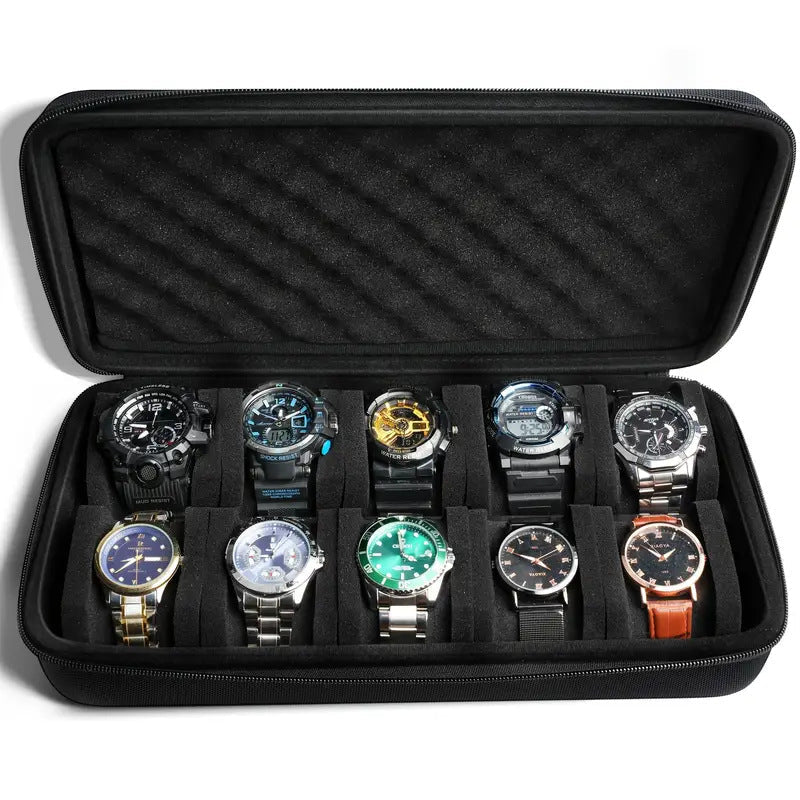 Smart watch storage box with multiple card slots, compact rectangular design