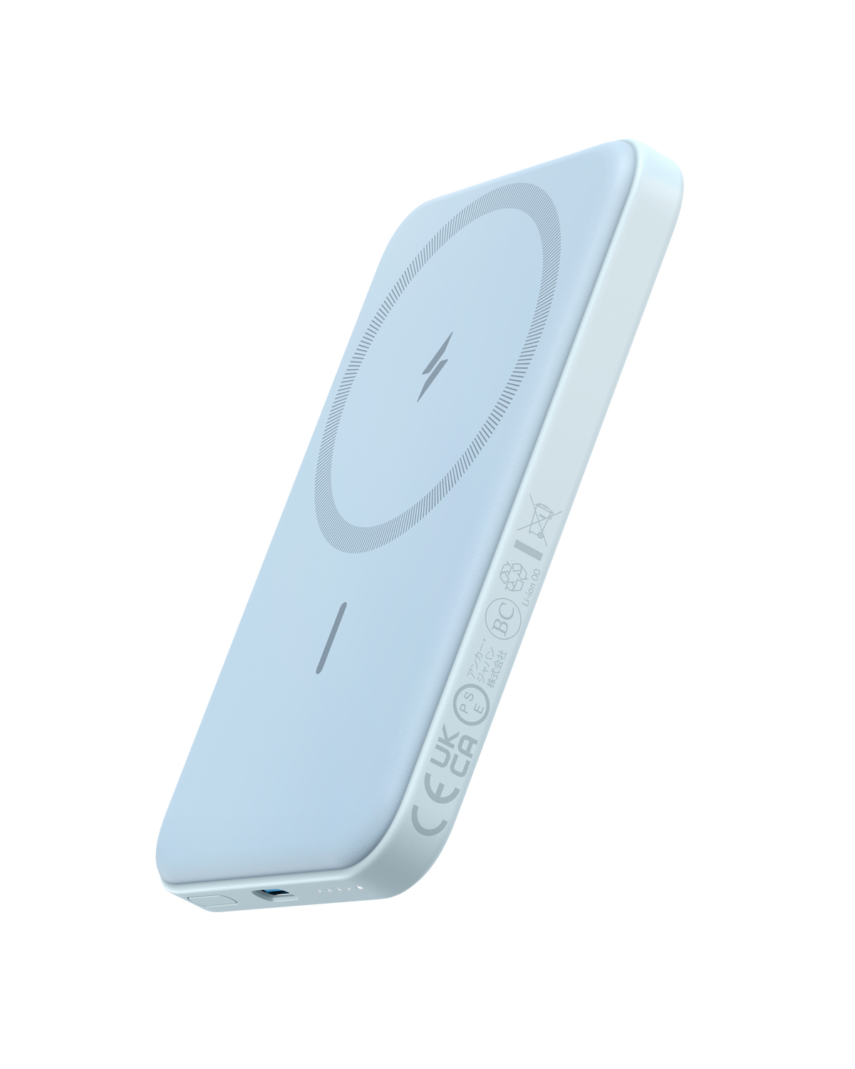 Anker 621 Magnetic Battery MagGo for charging, showing compact design with magnetic attachment for compatible devices