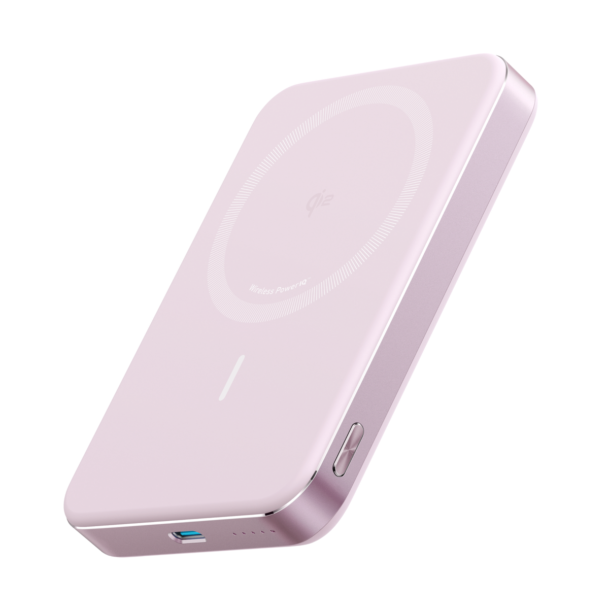 Anker MagGo 10K Slim Power Bank showing slim portable design with magnetic attachment and USB-C charging port.