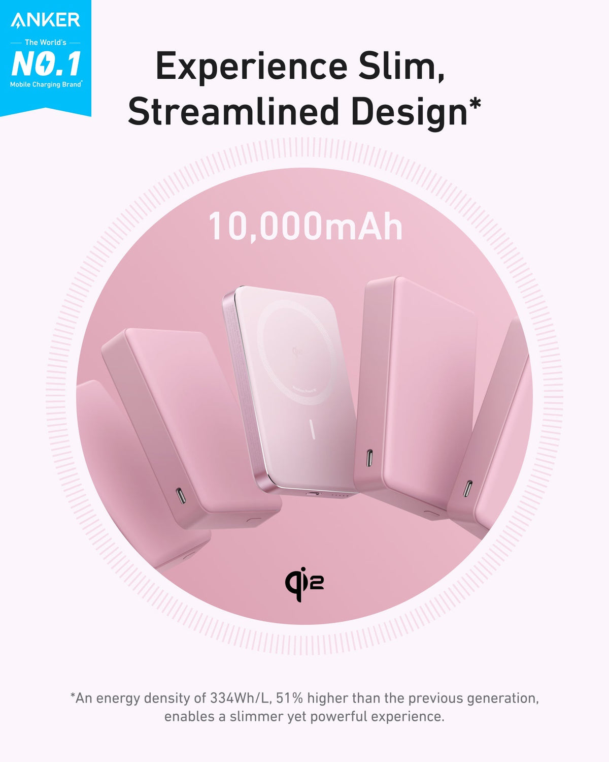 Anker MagGo 10K Slim Power Bank showing a sleek, portable design with magnetic charging capabilities.
