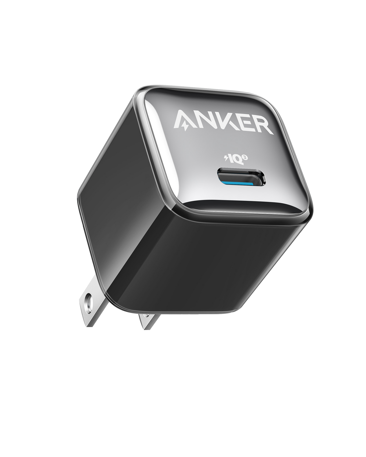 Anker Nano 20W USB-C charger with compact design, shown from a front view on a white background.