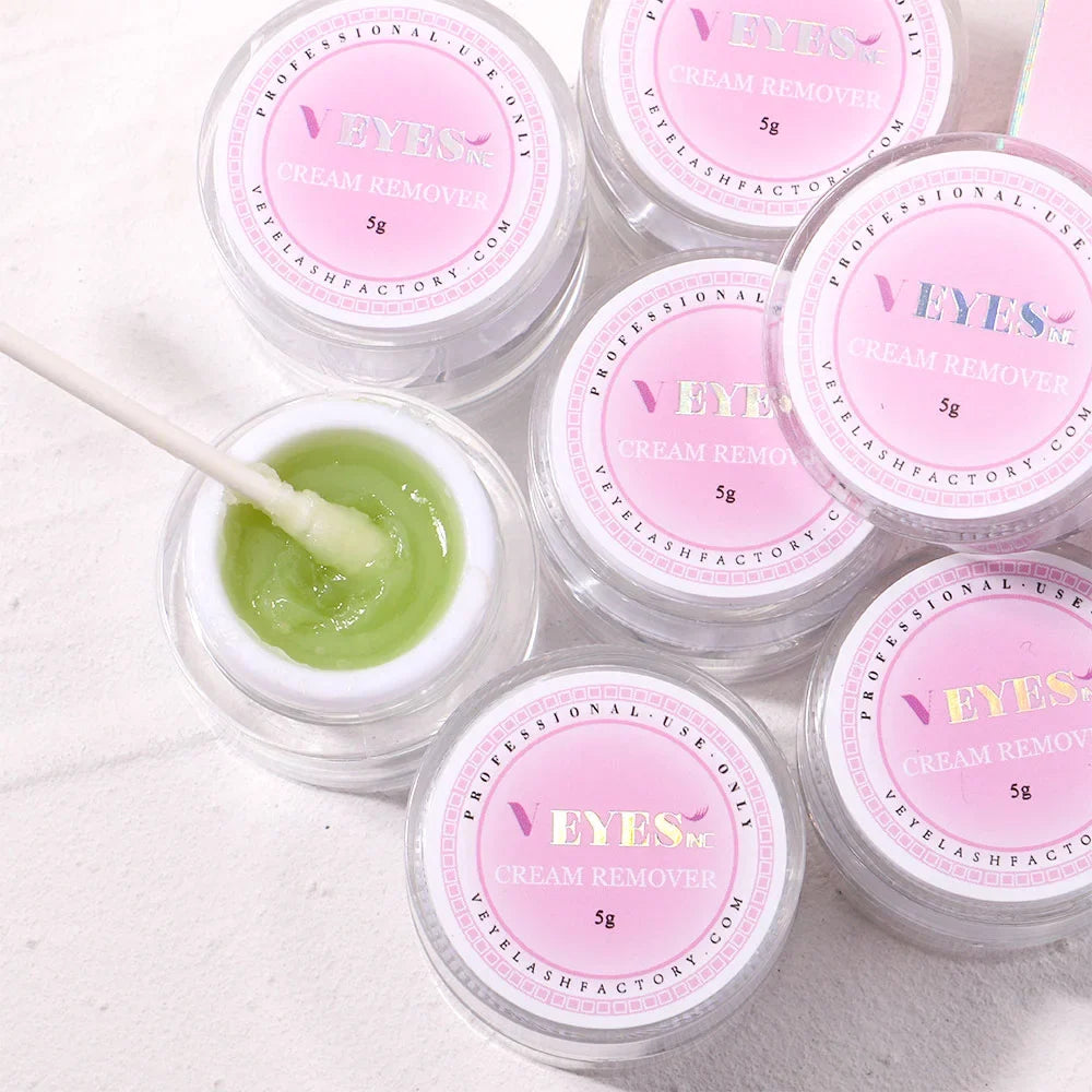 Blushimmer Veyes Inc eyelash extensions remover cream with aloe, gentle formula for removing eyelash glue and extensions safely.