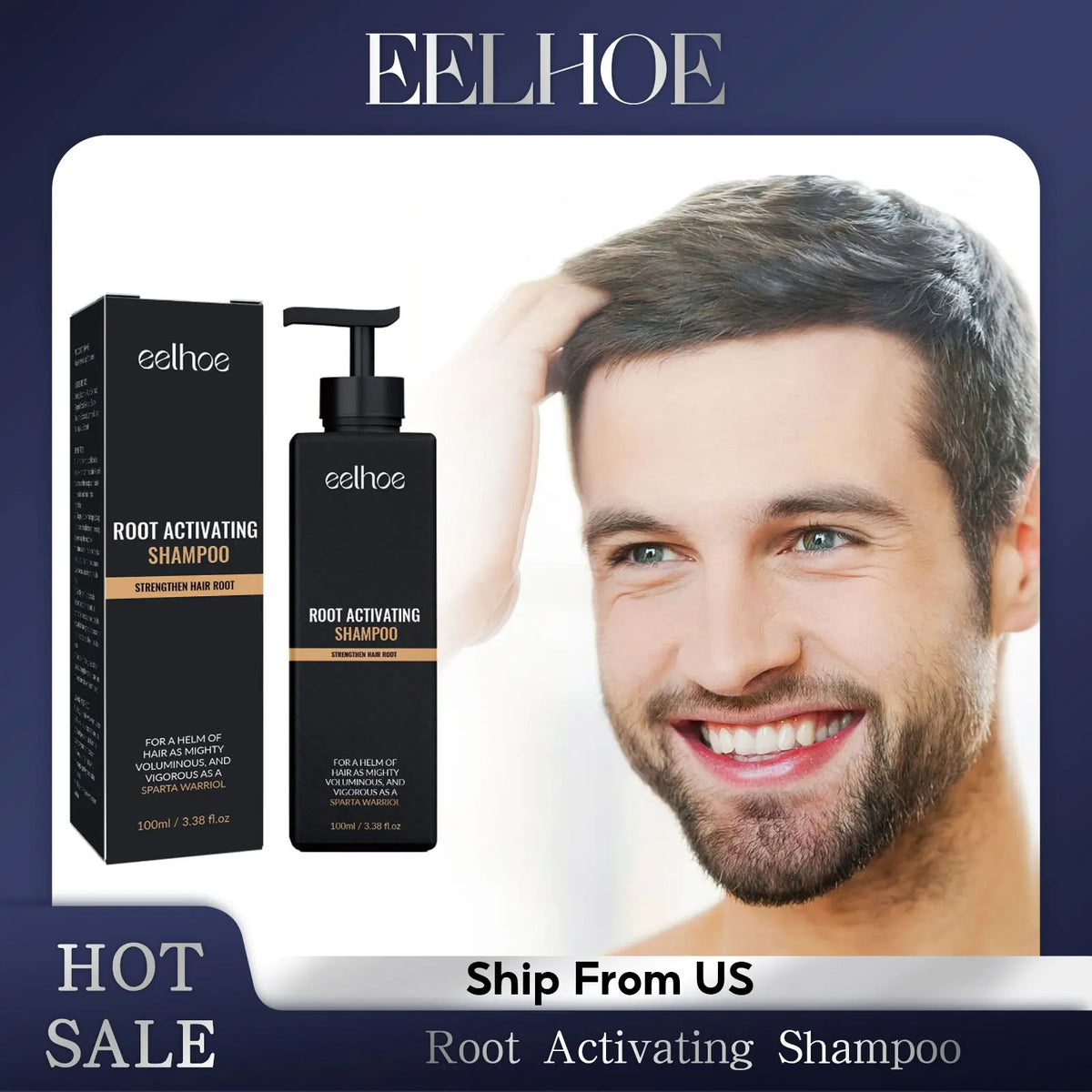 EELHOE Hair Regrowth Root Natural Herbal Dense Hair Shampoo Hair Repair Care Fluffy Smoothing Nourishing Anti Falling Shampoo