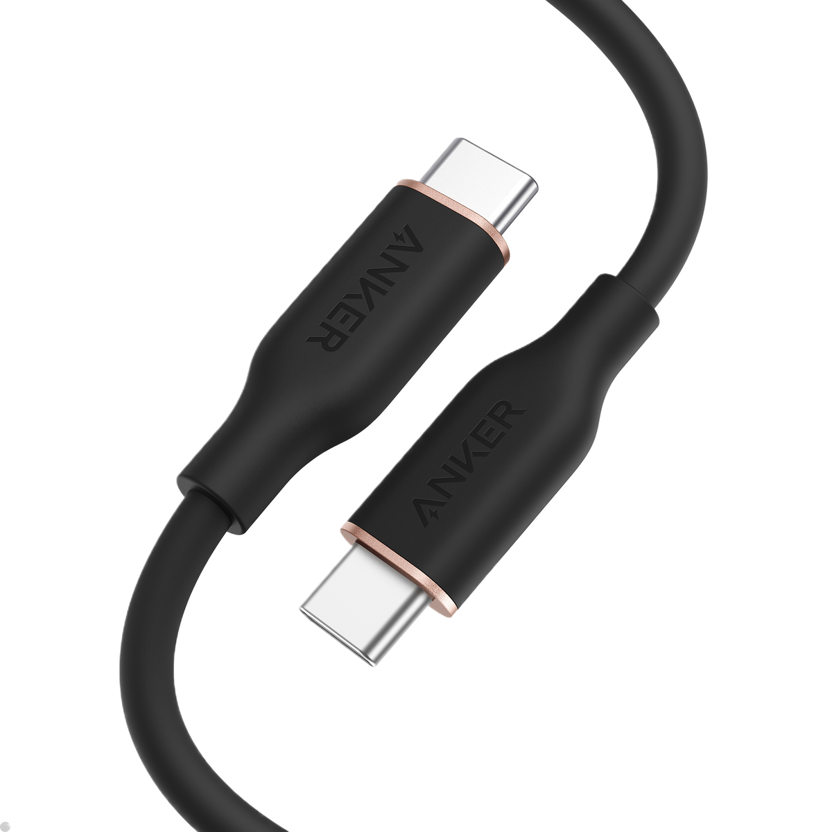 Anker 643 USB-C to USB-C silicone charging cable, designed for fast, durable power transfer with a sleek flow design.
